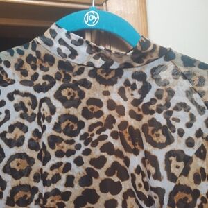 Forever 21 Animal Print sheer Body Suit